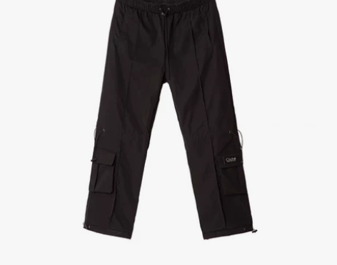 潮大口袋松紧抽绳直筒休闲秋冬百搭机能工装长...