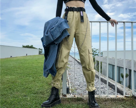 MOERSHOP定制重工束脚工装裤秋 买的...