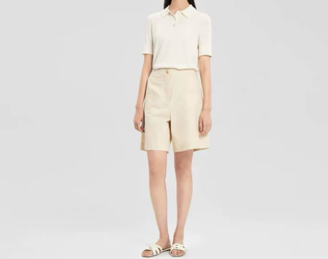 OVV春夏简约棉质斜纹面料休闲短裤女，s码...