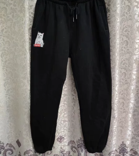 Supreme冠军联名款加绒运动裤长裤裤子...