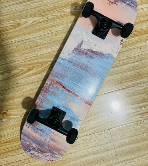 九九新/包邮/实拍图/水墨丹青系列双翘滑板...