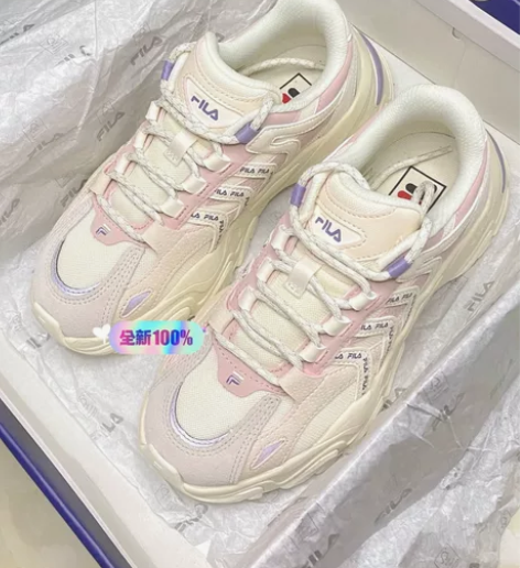 FILA 鱼刺三代粉色 厚底增高休闲鞋 绝...