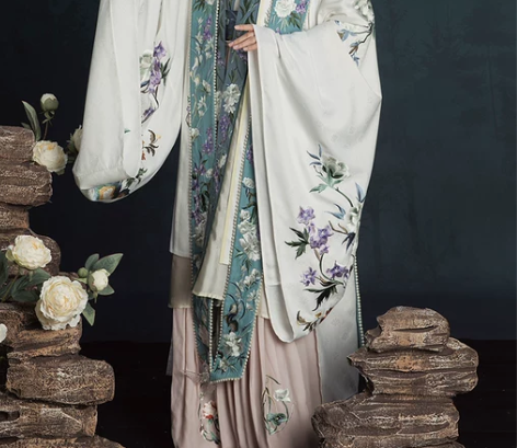 燕云织造局玉楼惜春宋制广袖衫霞帔对襟上衫套...