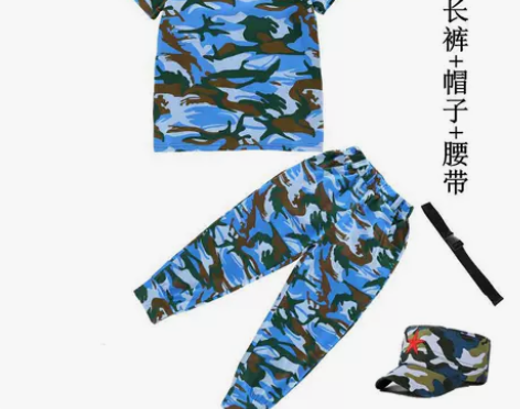 ?男女童夏装迷彩服套装儿童特种兵夏令营夏季...
