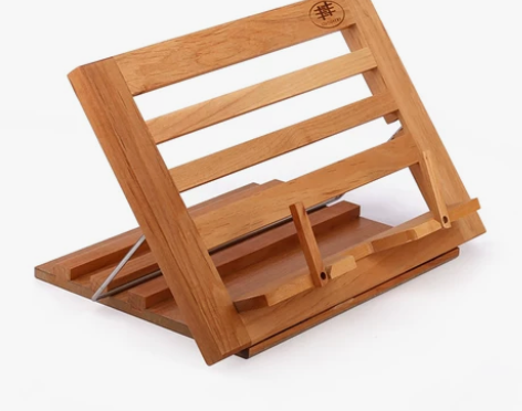 桦木制读书架看书架书立 桦木书夹阅读架 平...