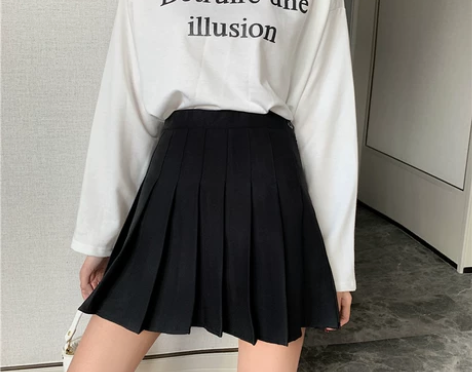 ?毛呢百褶裙女 秋冬新款黑色高腰a字半身裙...