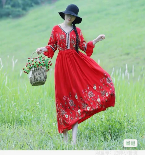 民族风旅游裙子3条打包 红色裙子中码，两条...