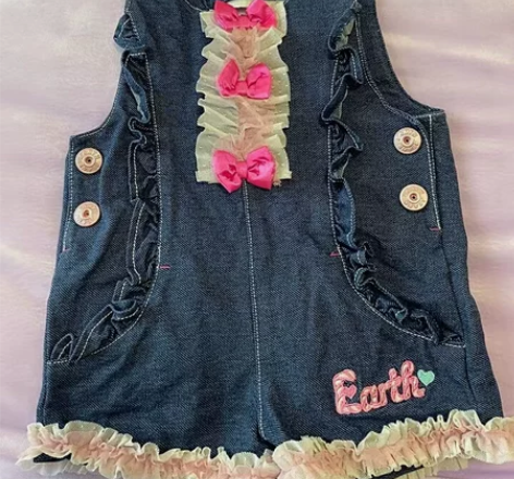 earth magic女童背带牛仔裤，11...
