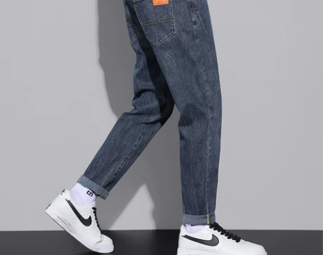 牛仔裤 牛仔裤长裤潮牌男士春秋款直筒宽松哈...