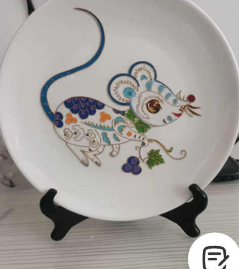 景泰蓝瓷盘画，31厘米的一个大盘子，盘内是...