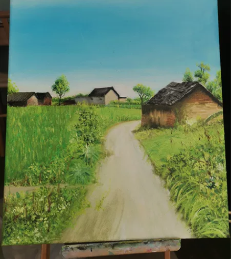 纯手绘油画，尺寸40*50，木质内框，可作...