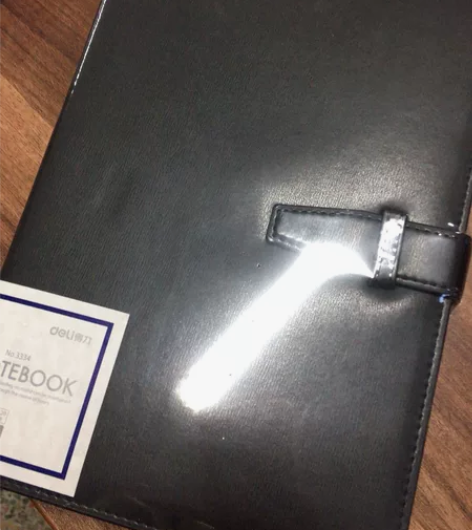 全新得力16k记事本（黑色高定封面皮质） ...