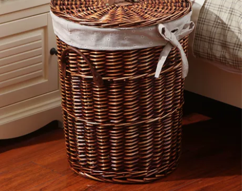 金柳家居藤编脏衣篮脏衣收纳筐玩具收纳箱卧室...
