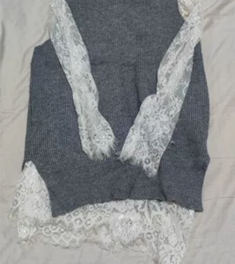 蕾丝打底衫 针织背心 俩件套 不支持退货不...
