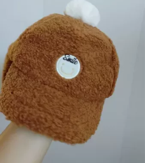 出口韩国百货商店的儿童毛绒帽尾单 粉色：3...