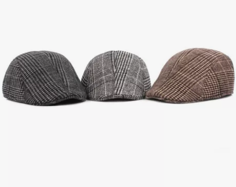 男士贝雷帽秋冬加厚保暖鸭舌帽老人前进帽休闲...