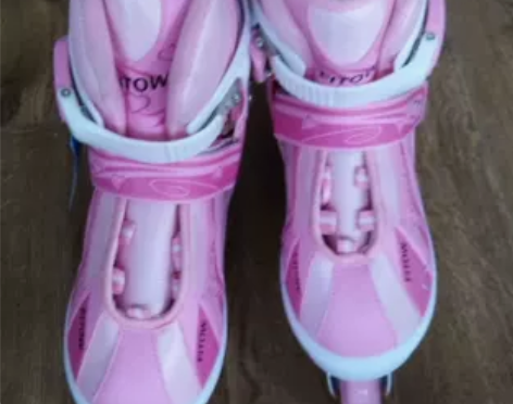 包邮正品全软单排成人女孩粉色旱冰鞋 轮滑鞋...