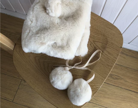 秋冬季保暖可爱卖萌熊耳朵滑雪雷锋帽女加厚毛...