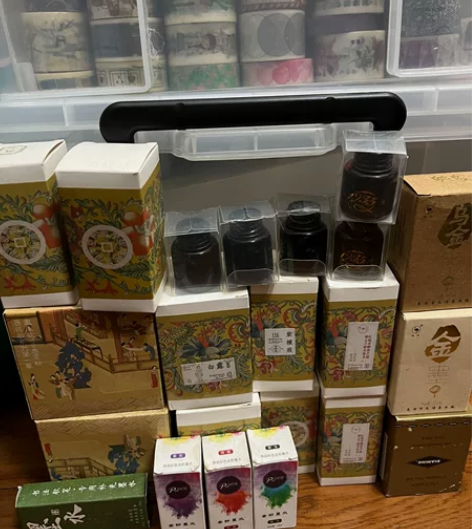 凤凰翎鸵鸟彩色墨水 个别用过一次，大部份全...