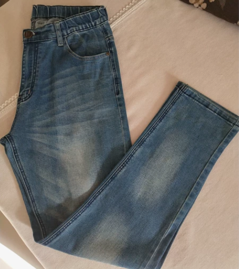 牛仔裤男松紧腰 33码，裤长106厘米，腰...