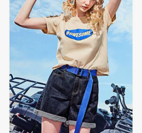 佐丹奴牛仔短裤女 2019年新女装高腰牛仔...