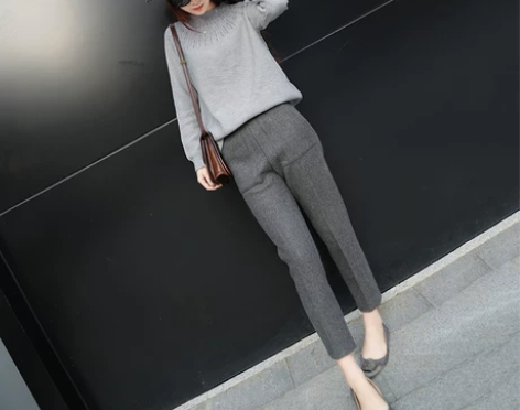 身高158 体重80斤以下 可穿阔腿裤秋冬...