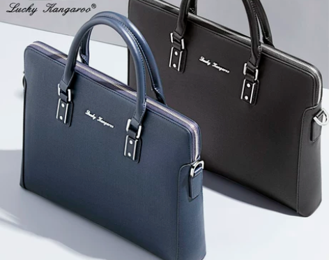 幸运袋鼠男包商务包男士手提包公文包横款单肩...