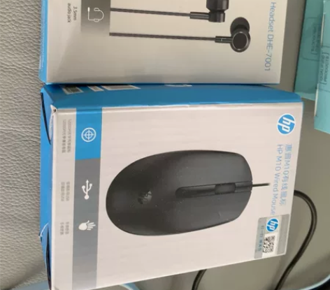 惠普鼠标+耳机，买电脑赠品，全新未拆，打包...