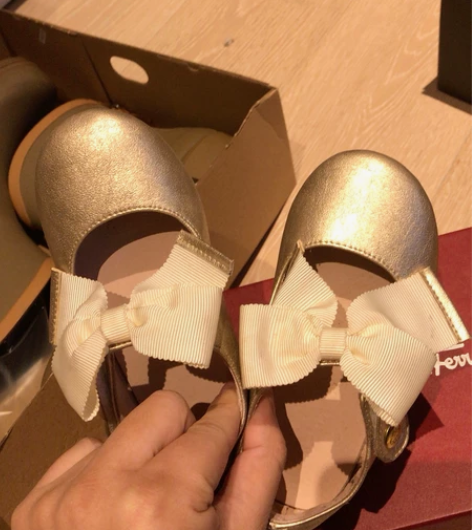 Little Garden金色娃娃鞋,小公...