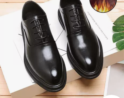 皮鞋男布洛克英伦休闲商务正装百搭男鞋秋冬季...