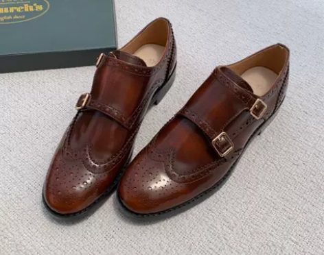 英伦布洛克雕花真皮女鞋搭扣漆皮圆头皮… 感...