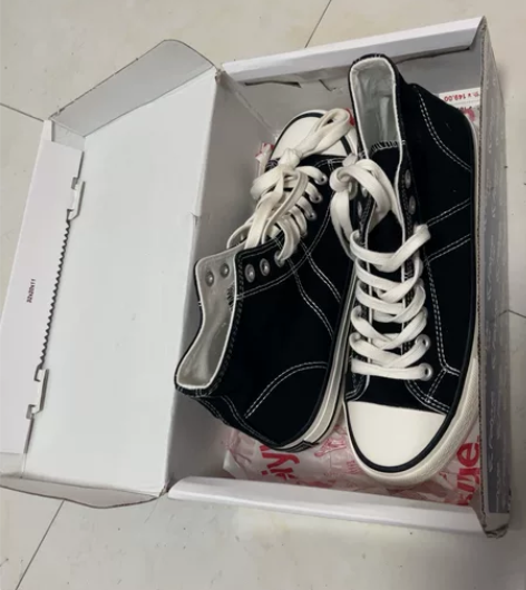 #鞋控的日常 飞跃经典高帮帆布鞋 黑色40...