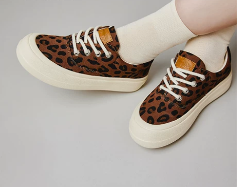 ?飞跃feiyue秋季女鞋豹纹馒头鞋增高厚...