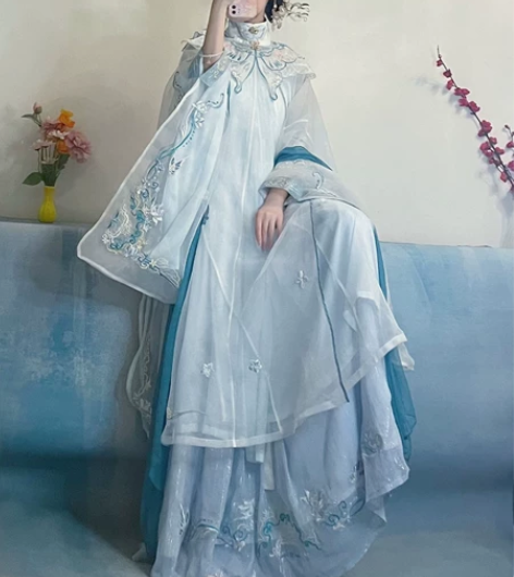 五五年原创汉服女 云水谣 新款立领明制重工...