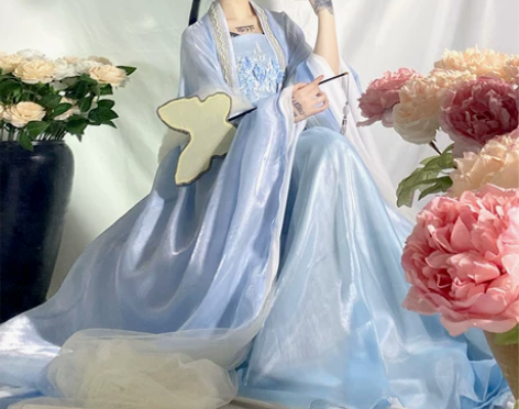 柒邑原创汉服女唐制诃子裙【如梦】齐胸中国风...