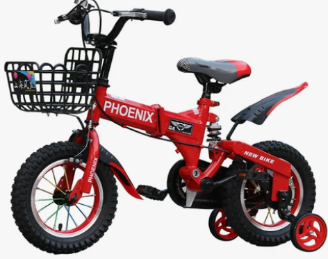 凤凰儿童自行车童车，16寸红色，七成新，配...