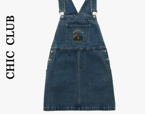 2021夏季新款学院风复古牛仔背带裙可爱日...