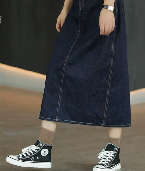 善己2020半身裙休闲高腰牛仔女百搭显秋冬新