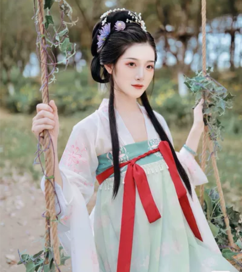 西唐花记原创汉服女春秋唐制齐胸衫裙一片式三...