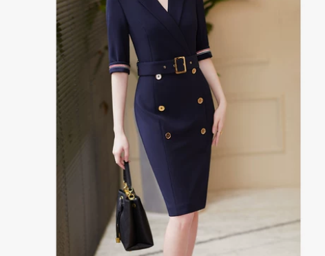 【狂欢价】尘颜职业2020新款双排扣西装式...