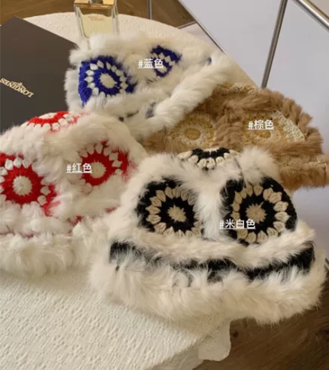 国潮醒狮针织毛绒帽 39包邮棕色/黑色/红...