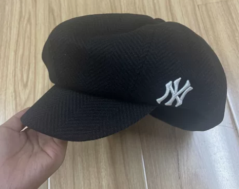 闲置韩国NY字母刺绣八角帽毛呢面料瓜皮帽 ...