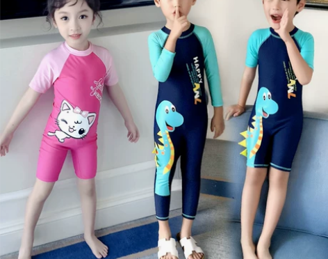 儿童泳衣男女孩2022新款连体小中大儿童长...