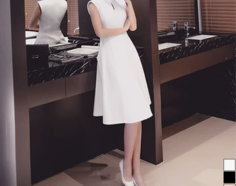 ?全新 品诺狐夏装白色连衣裙韩版女装新款中...