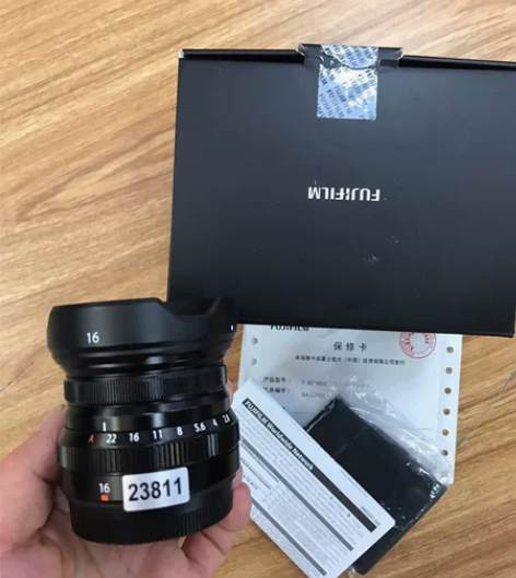 99新富士xf16 f2.8镜头，箱说保卡...