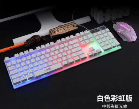 （全新未拆封）键盘白色黑色台式笔记本有线电...