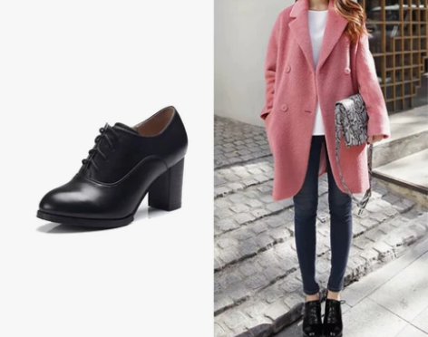 2019新款高跟鞋英伦学院深口单鞋粗跟防水...