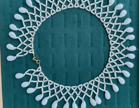 『兰陵手作』软璎珞白金配色百搭原创汉服项链...