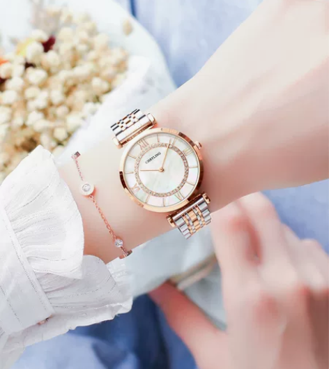 正品阿玛尼摩天轮手表女士满天星空夏季轻奢贝...