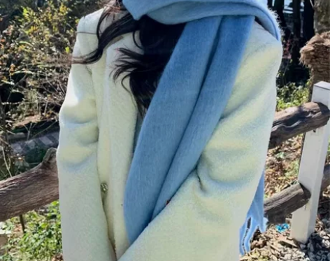 冬季马卡龙色马海毛大围巾保暖遮脸防风抗寒绒...